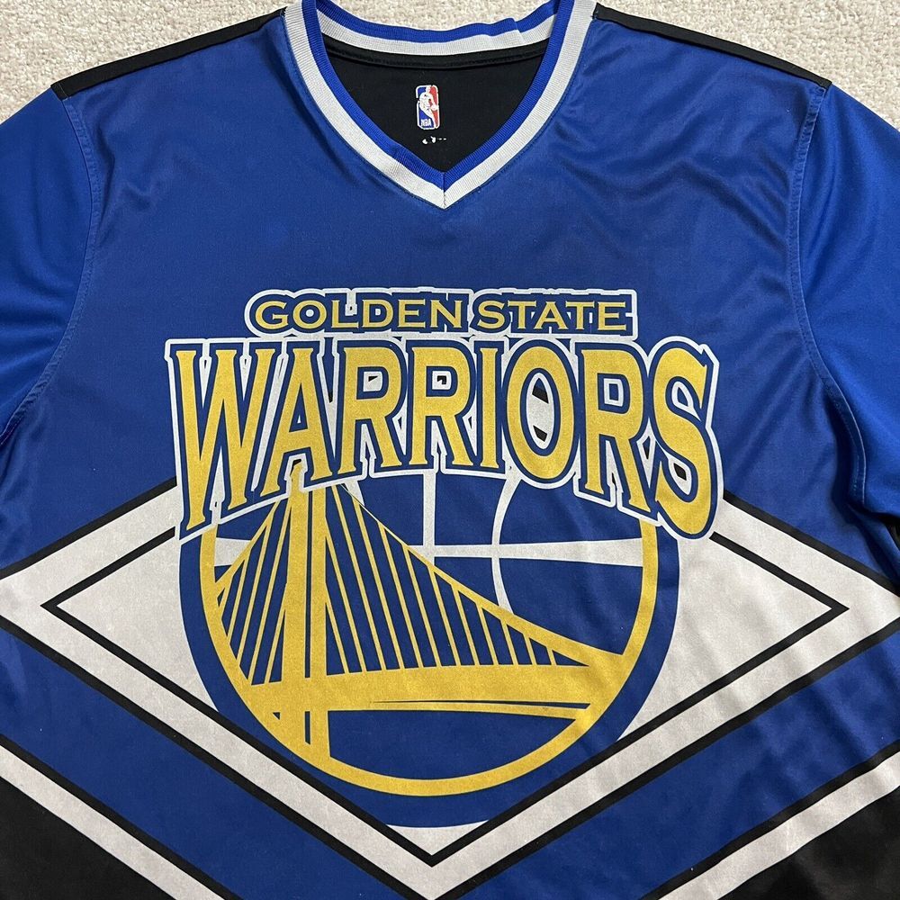 Golden State Warriors Shirt Men White Yellow Spell Out NBA Sz XL - Picture 2 of 9